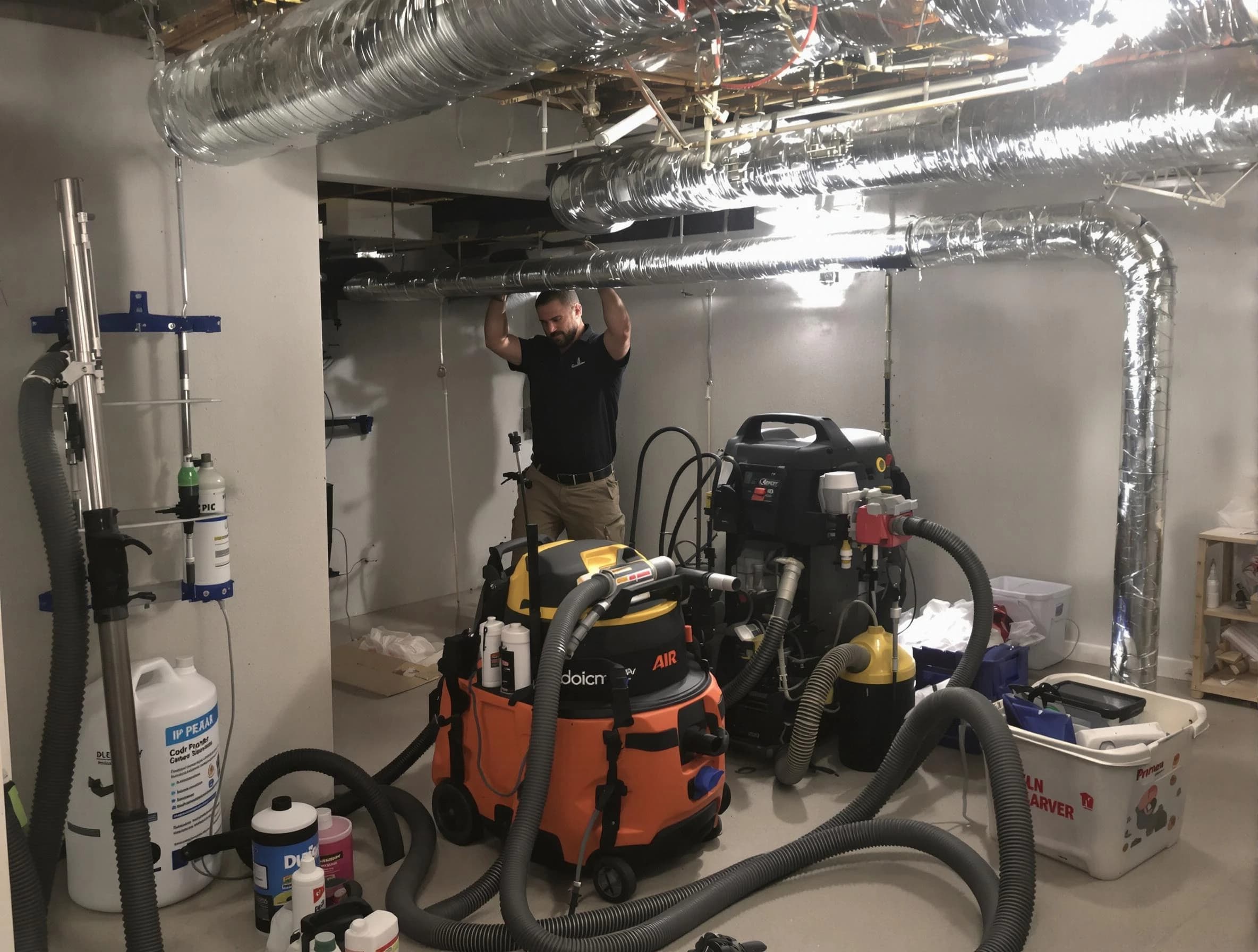South Fulton Air Duct Cleaning specialist performing professional mold removal from air ducts using safety equipment in South Fulton