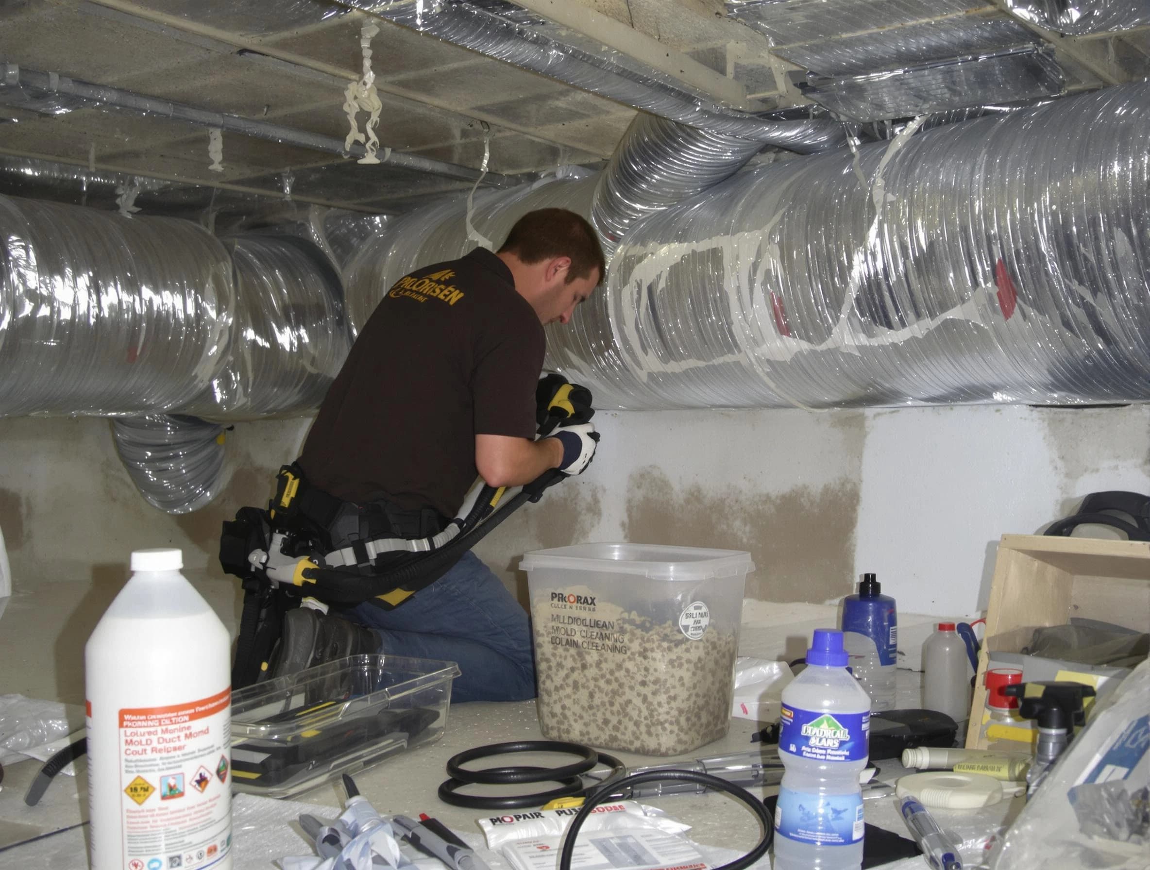South Fulton Air Duct Cleaning specialist performing professional mold removal from air ducts in South Fulton