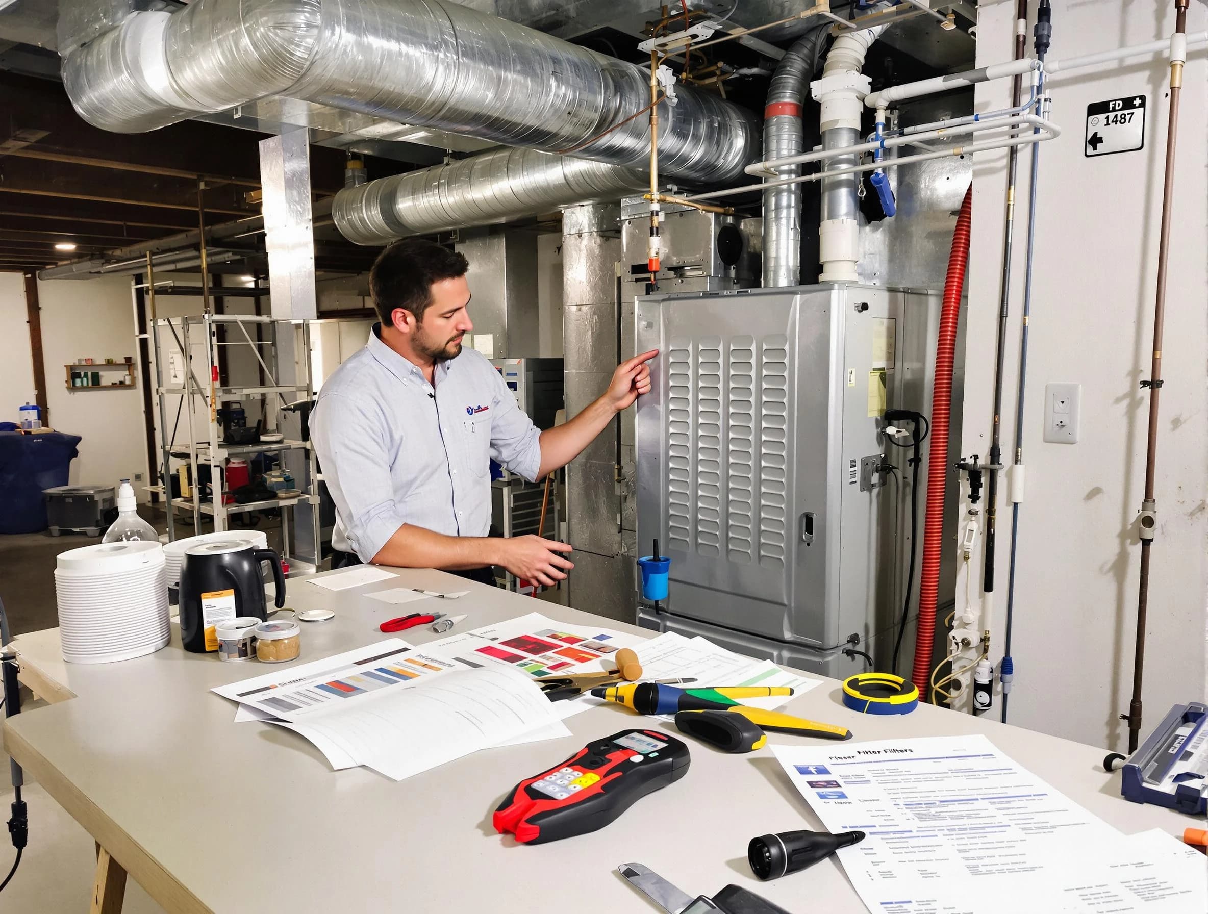 South Fulton Air Duct Cleaning inspector conducting detailed filter system evaluation using professional diagnostic tools in South Fulton