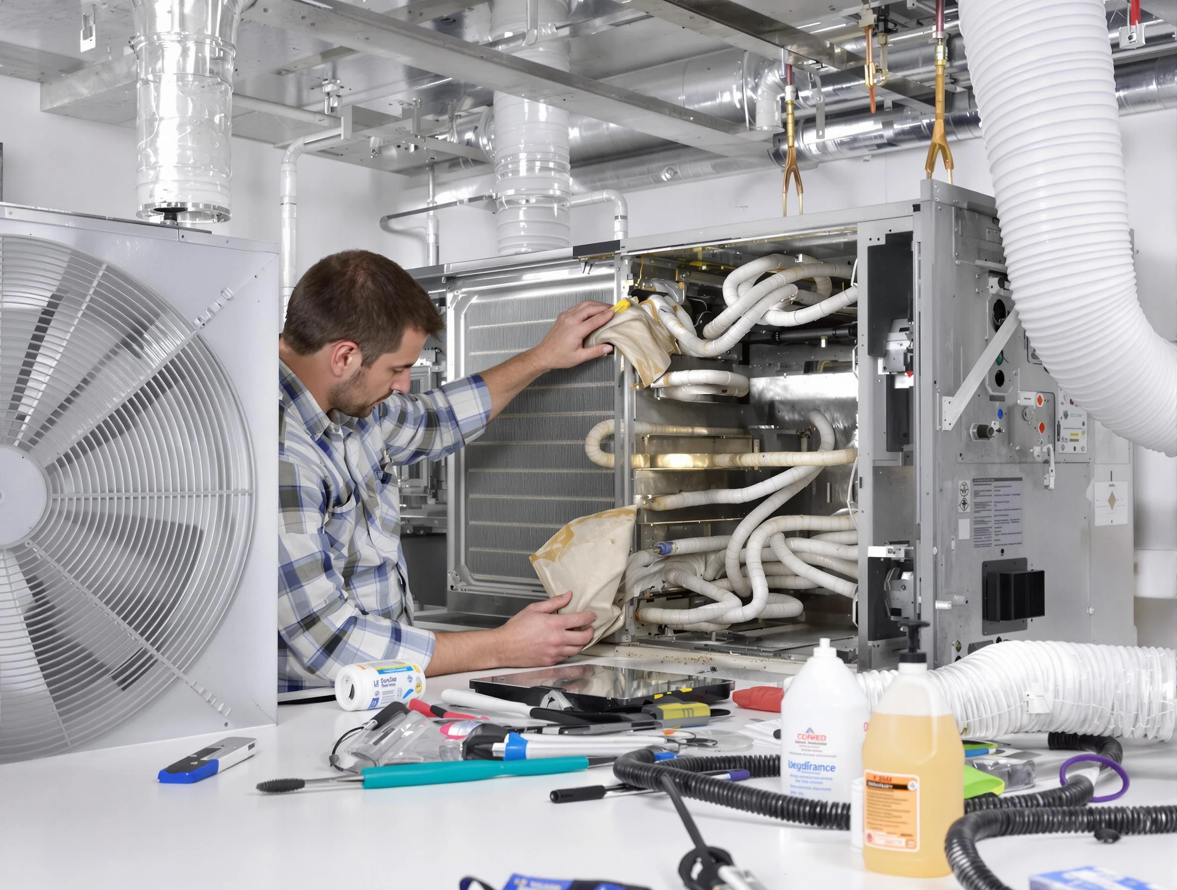 South Fulton Air Duct Cleaning specialist performing precision AC coil cleaning in South Fulton